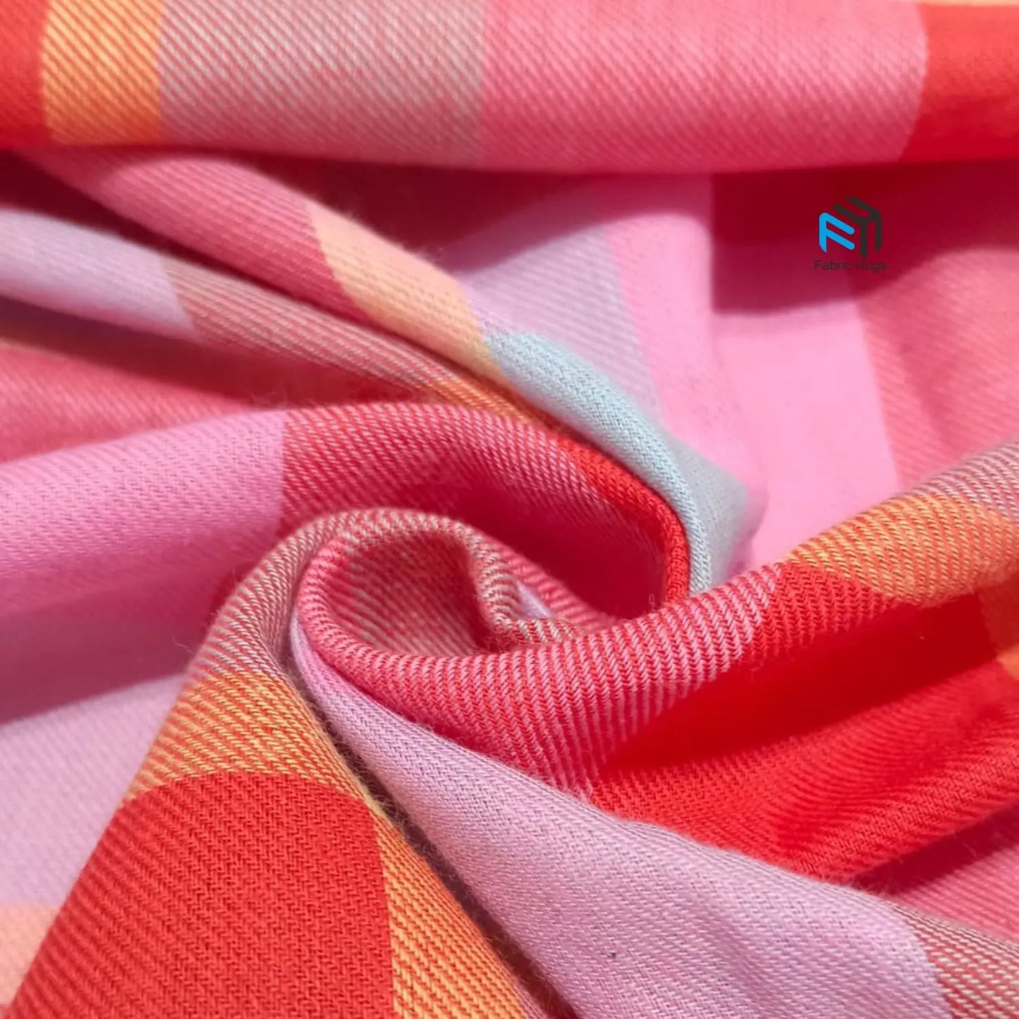 Multicolored Check Viscose Cotton VS004 Fabric Hugs