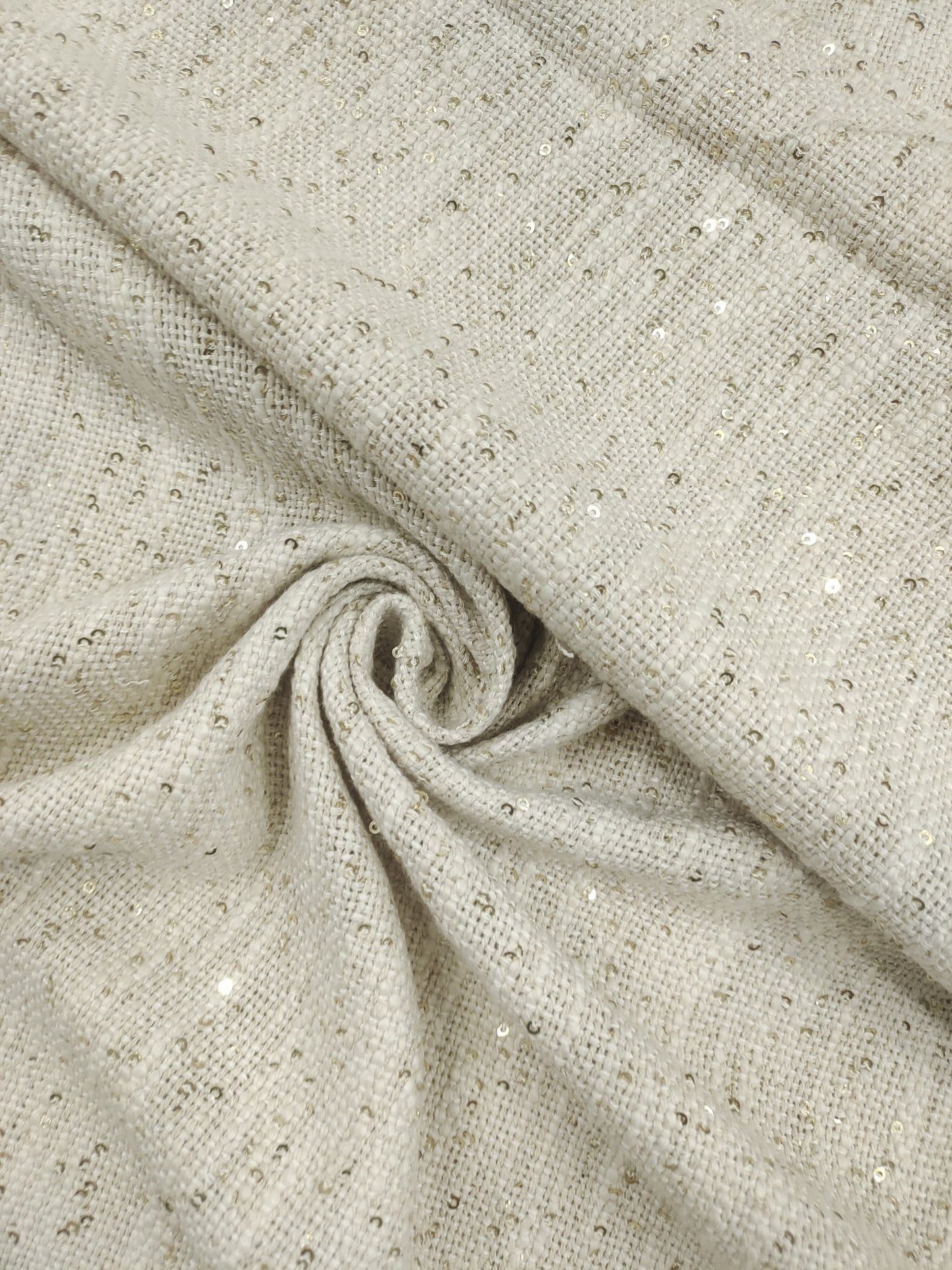 Slub With Golden Sequvence Fabric SL065