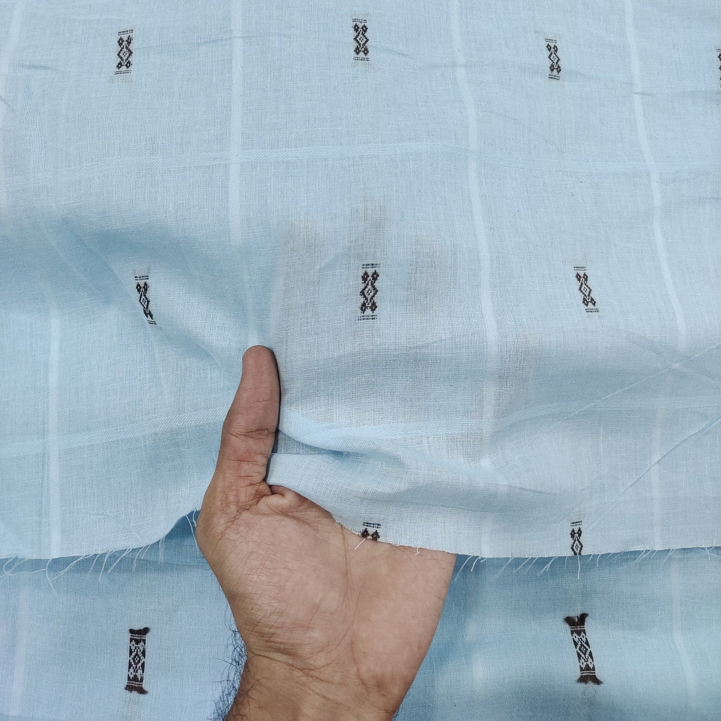 Cotton Dobby Blue Fabric CD012