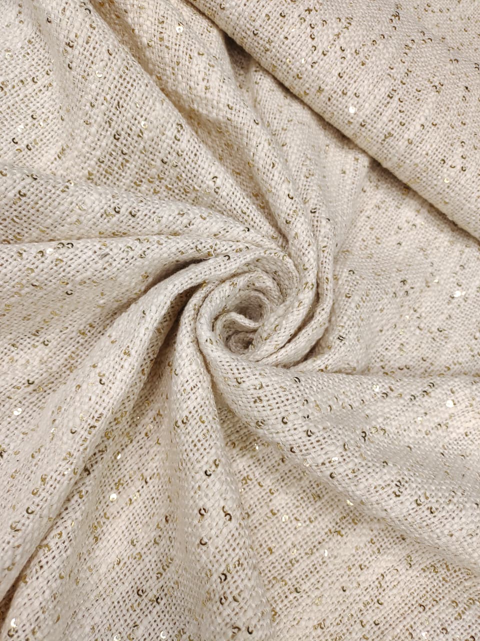 Slub With Golden Sequvence Fabric SL065