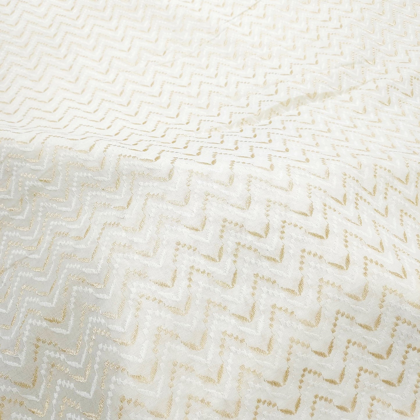 Cotton dobby Grey zig zag fabric CD040