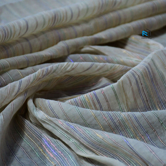 Multicolored Rib Lurex Stripe Cotton Fabric CL05005