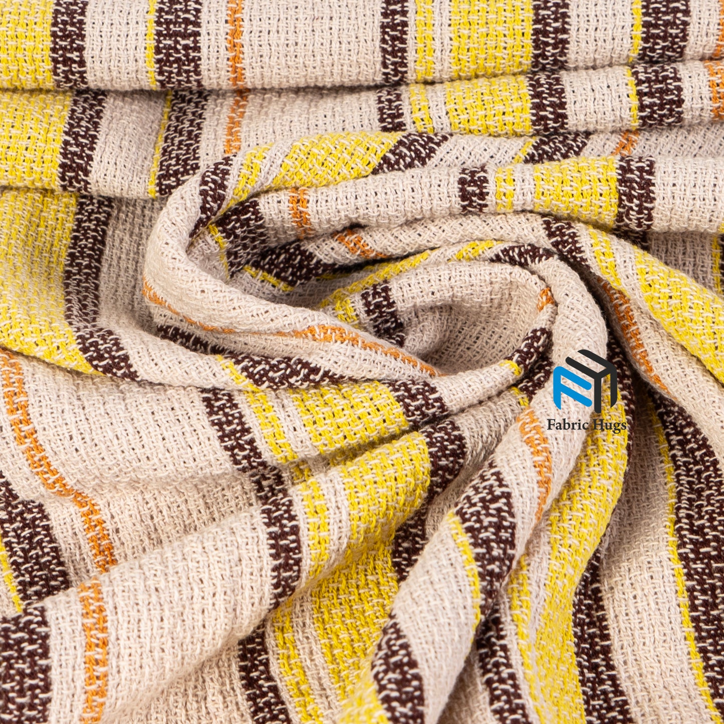 Beige and Yellow Yarn-Dyed Jacquard Fabric SC003