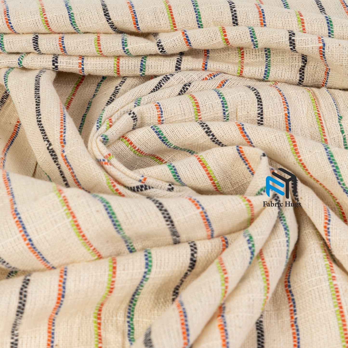 Multicolored Cotton Stripes Fabric YD028