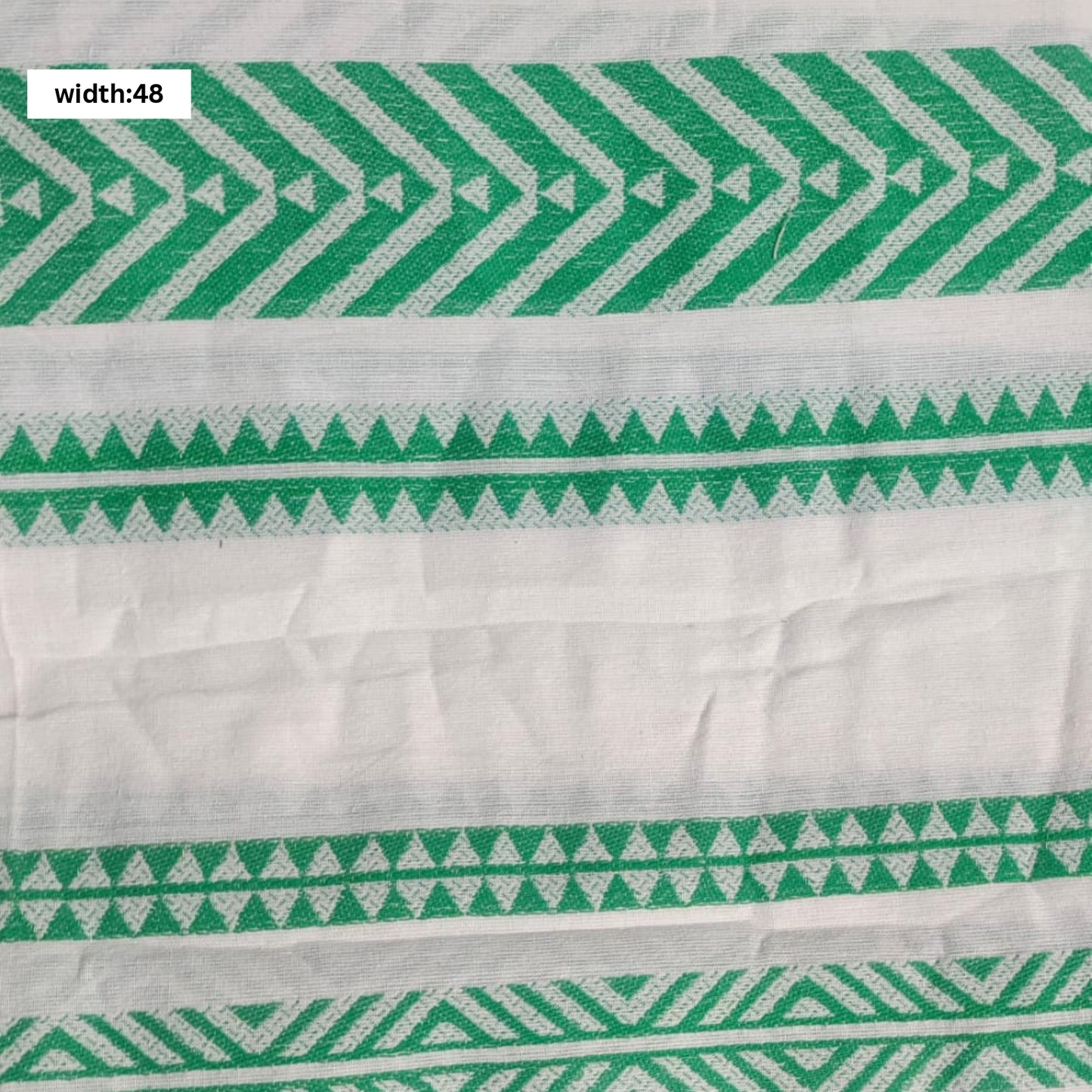 Green and White Cotton Fabric YD10089