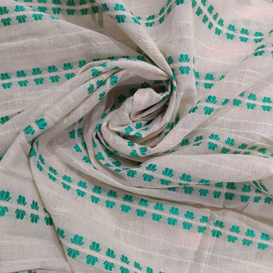 Green and White Cotton Dobby Fabric YD05111