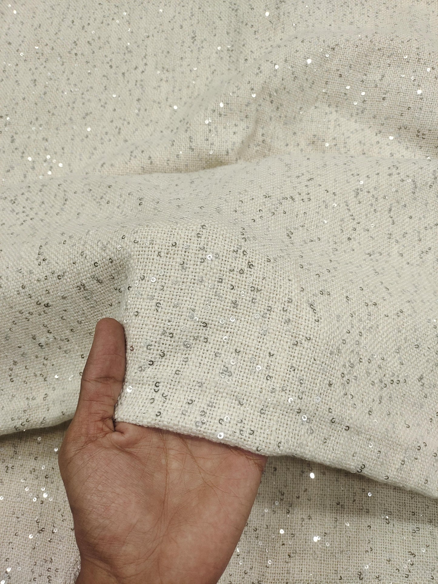 Slub With silver squvence Fabric SL070