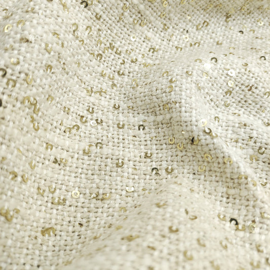 Slub With Golden Sequvence Fabric SL065