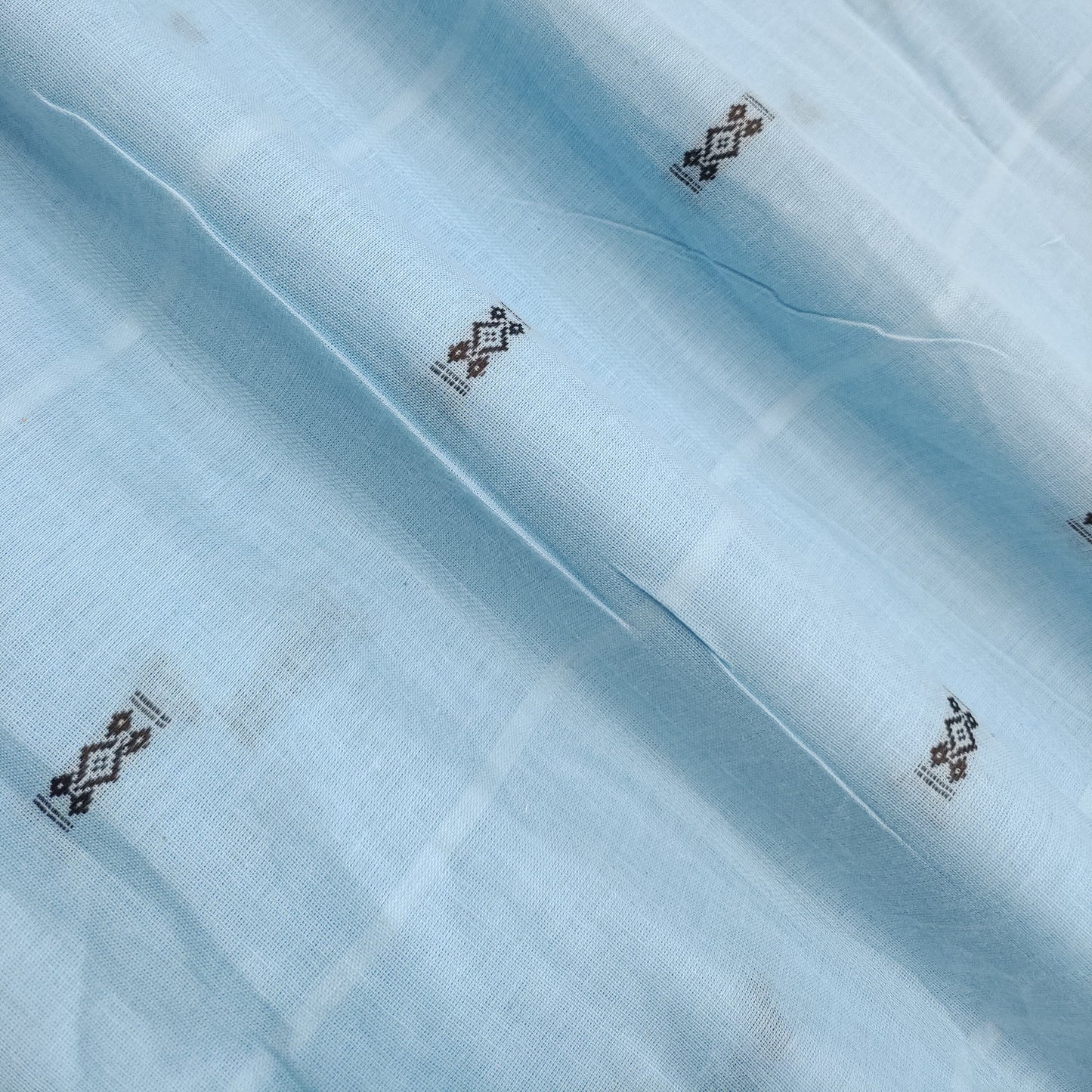 Cotton Dobby Blue Fabric CD012