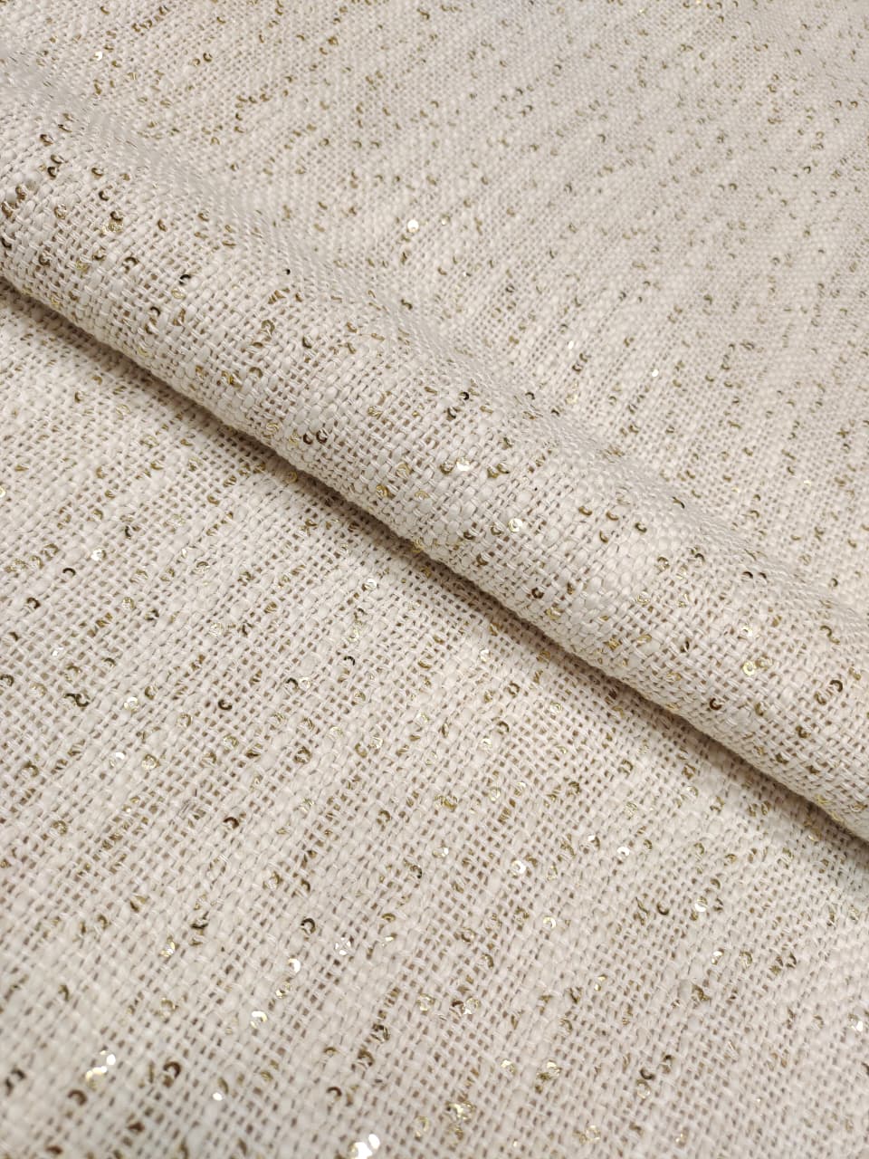 Slub With Golden Sequvence Fabric SL065