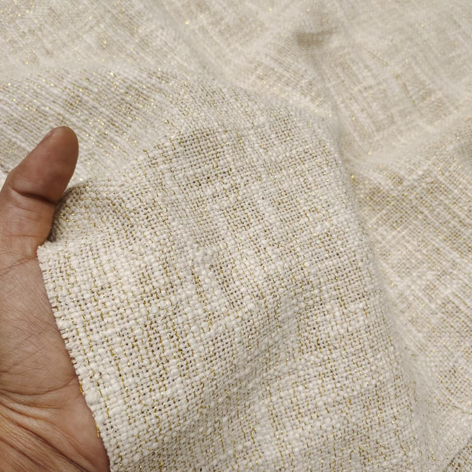 Slub With Golden Lurex Fabric SL069