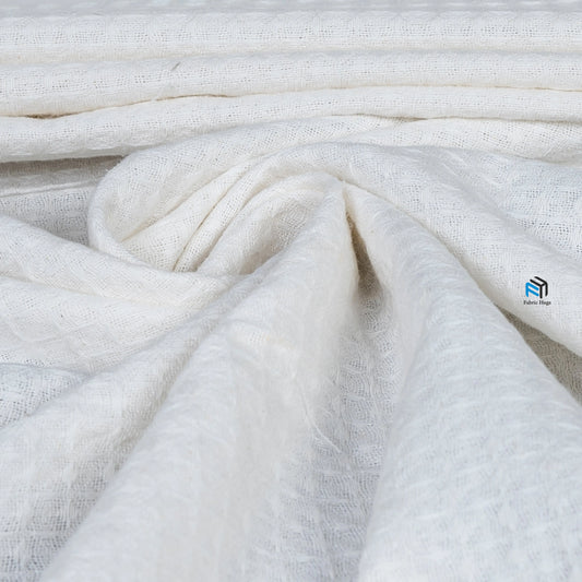 Cotton Waffle RFD Fabric with 0.90*1cm Check Size Fabric Hugs